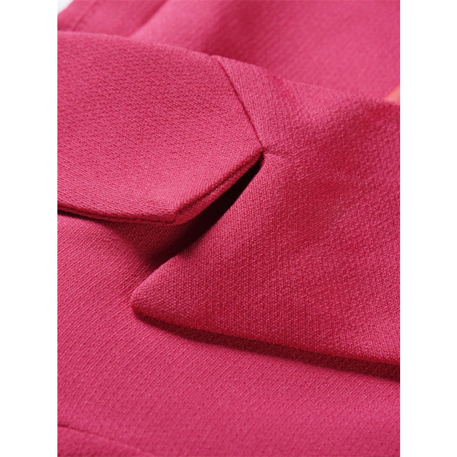 Lapel Collar Long Sleeve Blazer Apparel and Accessories