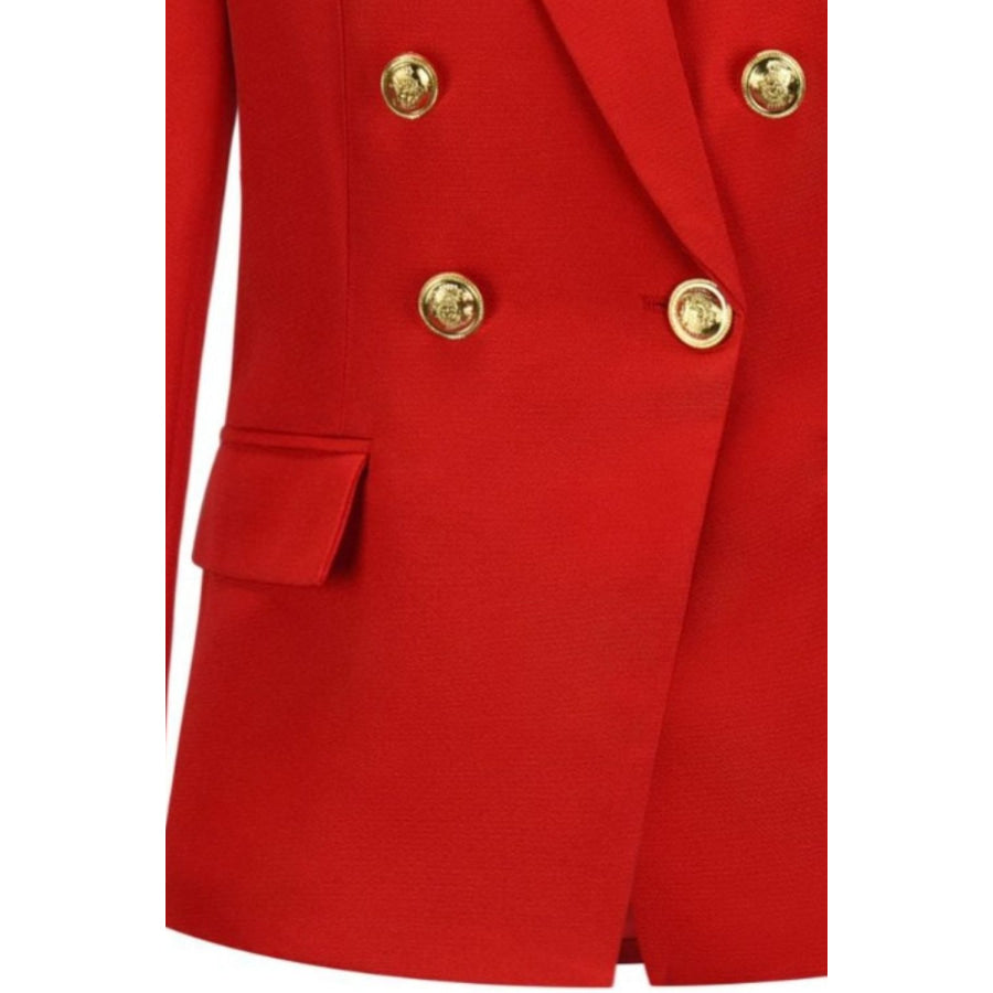 Lapel Collar Long Sleeve Blazer Apparel and Accessories