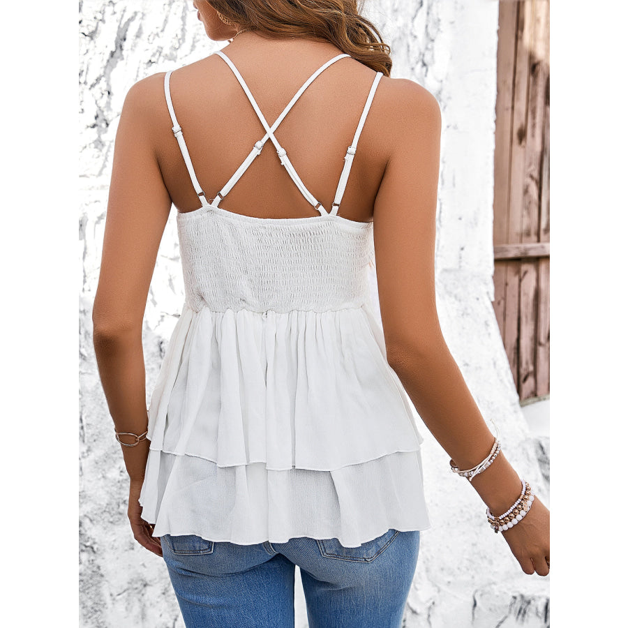 Layered Double Spaghetti Straps Cami Apparel and Accessories