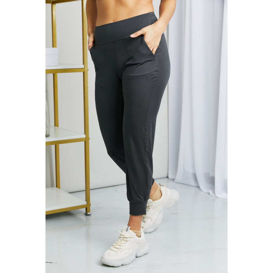 Leggings Depot Full Size Wide Waistband Cropped Joggers Apparel and Accessories