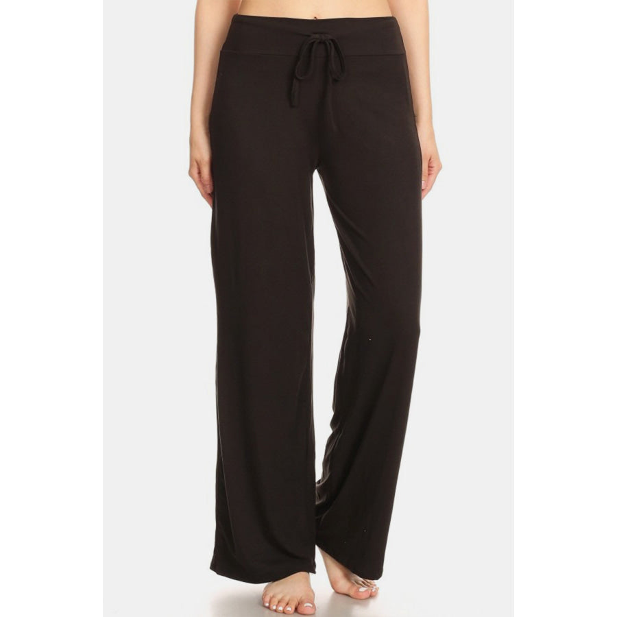 Leggings Depot High Waist Drawstring Wide Leg Pants Apparel and Accessories