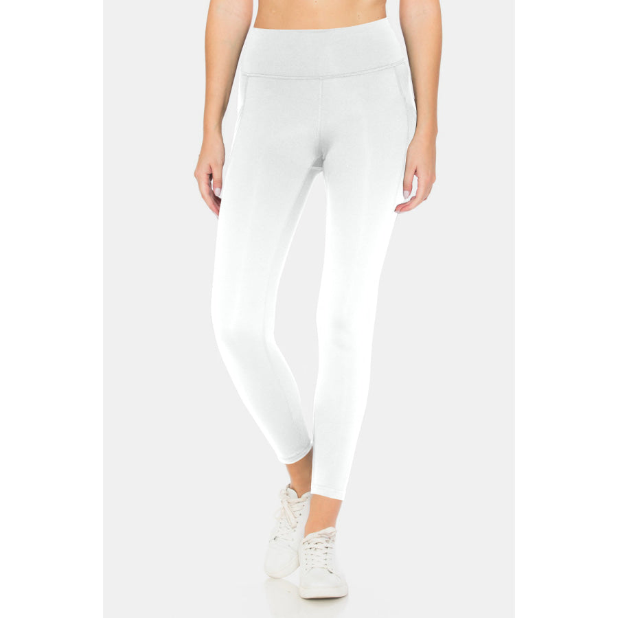 Leggings Depot High Waist Leggings with Pockets White / S Apparel and Accessories