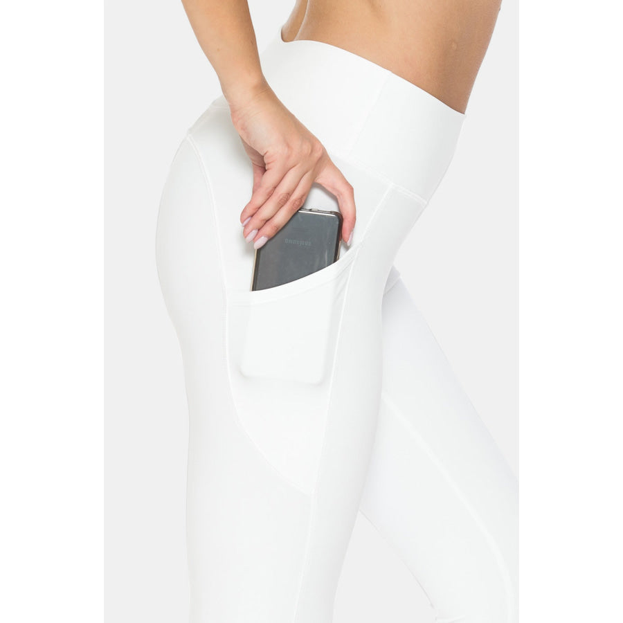 Leggings Depot High Waist Leggings with Pockets White / S Apparel and Accessories