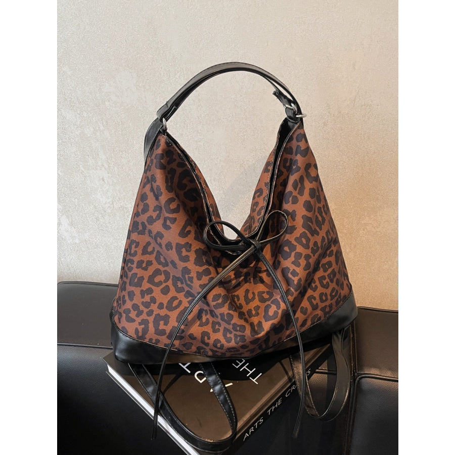 Leopard Dual Purpose Crossbody Bag Chocolate / One Size Apparel and Accessories