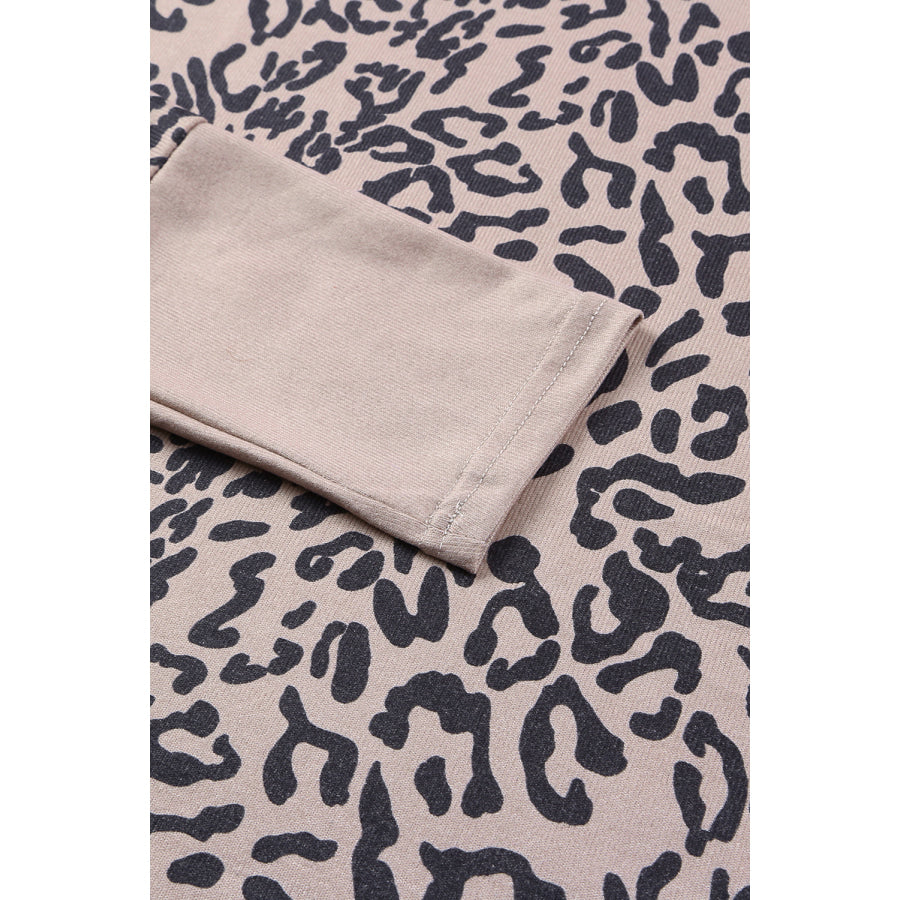 Leopard Open Front Long Sleeve Cover-Up Apparel and Accessories