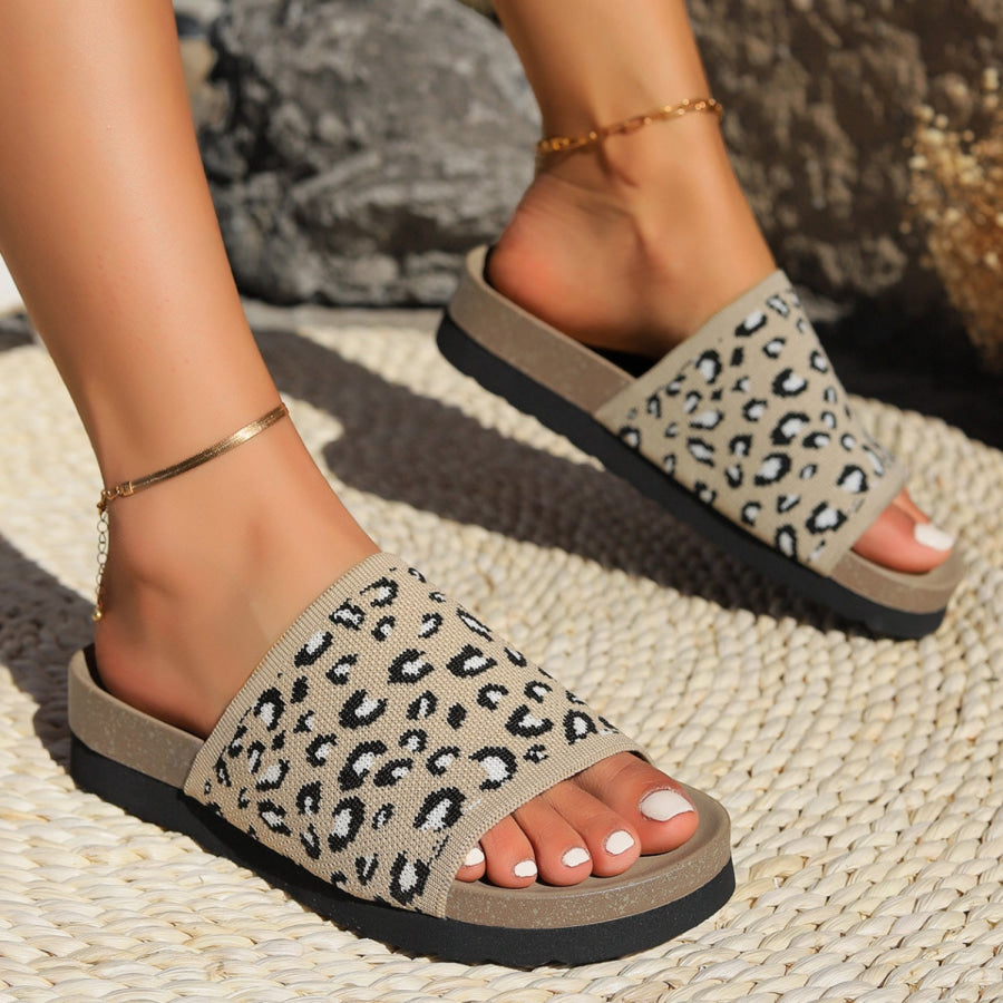 Leopard Open Toe Sandals Apparel and Accessories