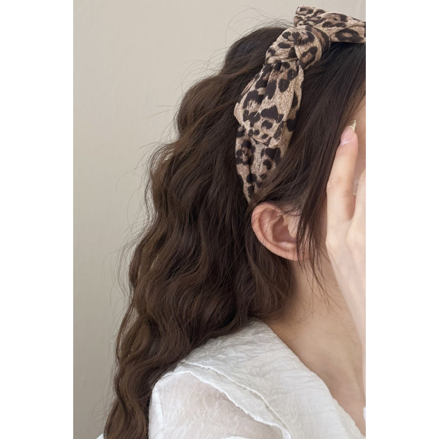 Leopard Polyester Wide Headband Apparel and Accessories
