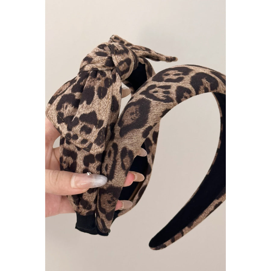 Leopard Polyester Wide Headband Apparel and Accessories