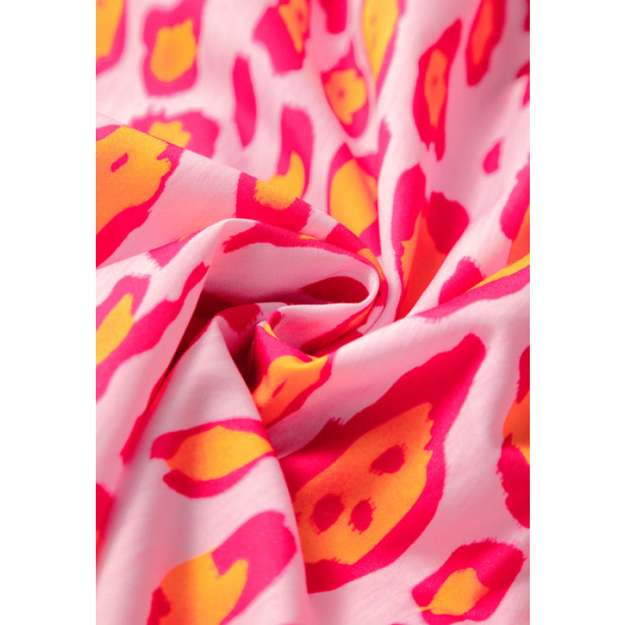 Leopard Print Button Down Long Sleeve Shirt Apparel and Accessories