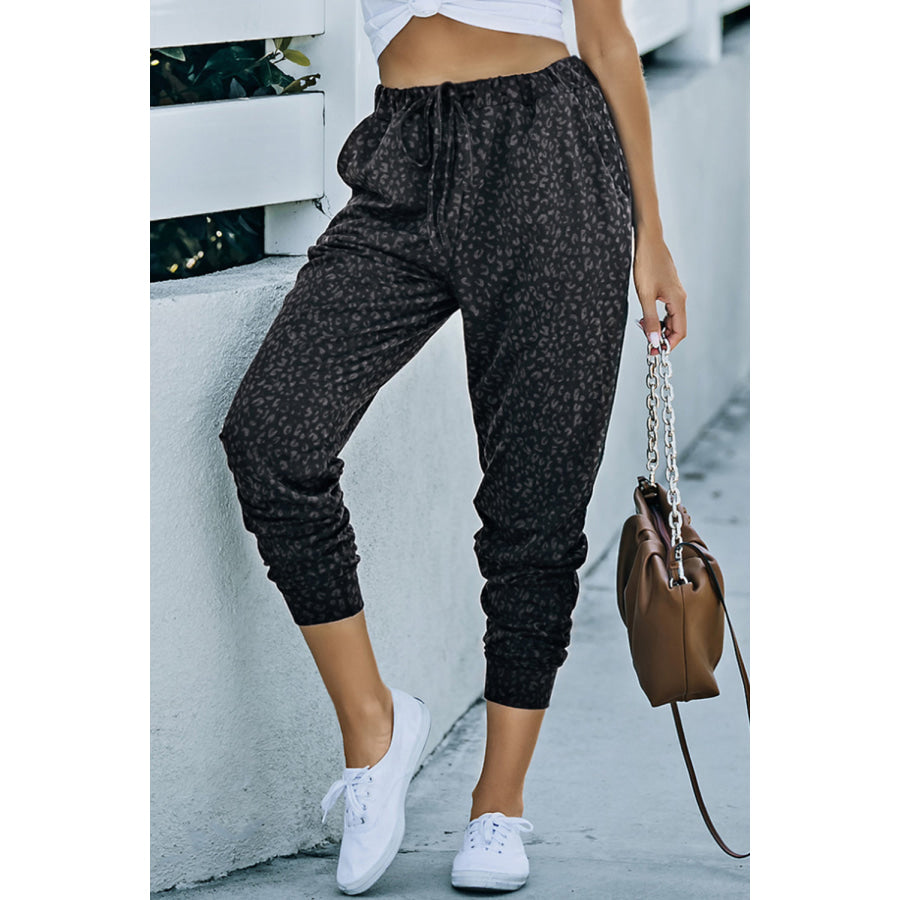 Leopard Print Joggers with Pockets
