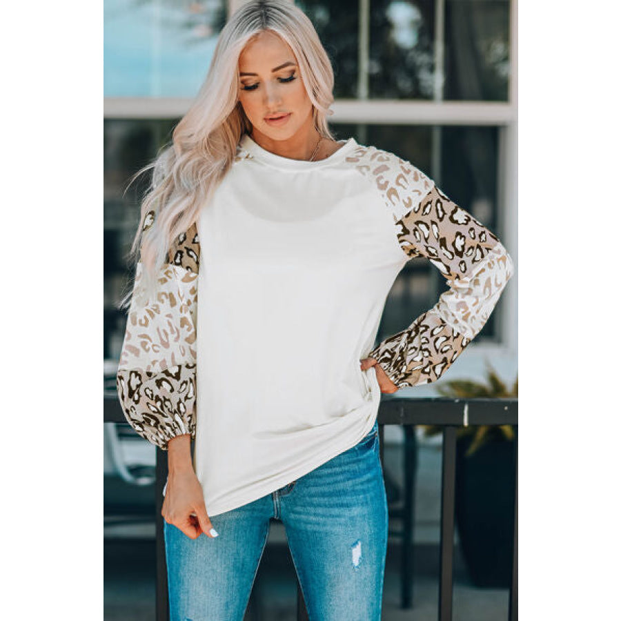 Leopard Round Neck Dropped Shoulder T-Shirt Apparel and Accessories