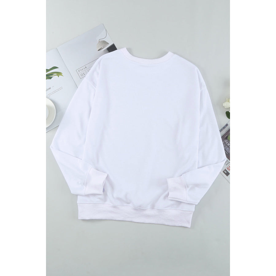 Leopard Round Neck Long Sleeve Sweatshirt Apparel and Accessories