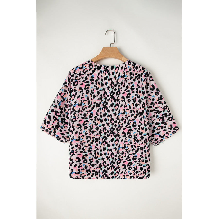 Leopard V-Neck T-Shirt Apparel and Accessories