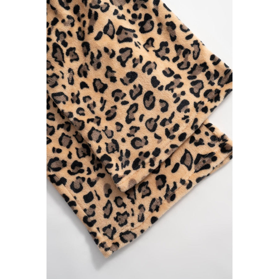 Leopard Wide Leg Pants Apparel and Accessories