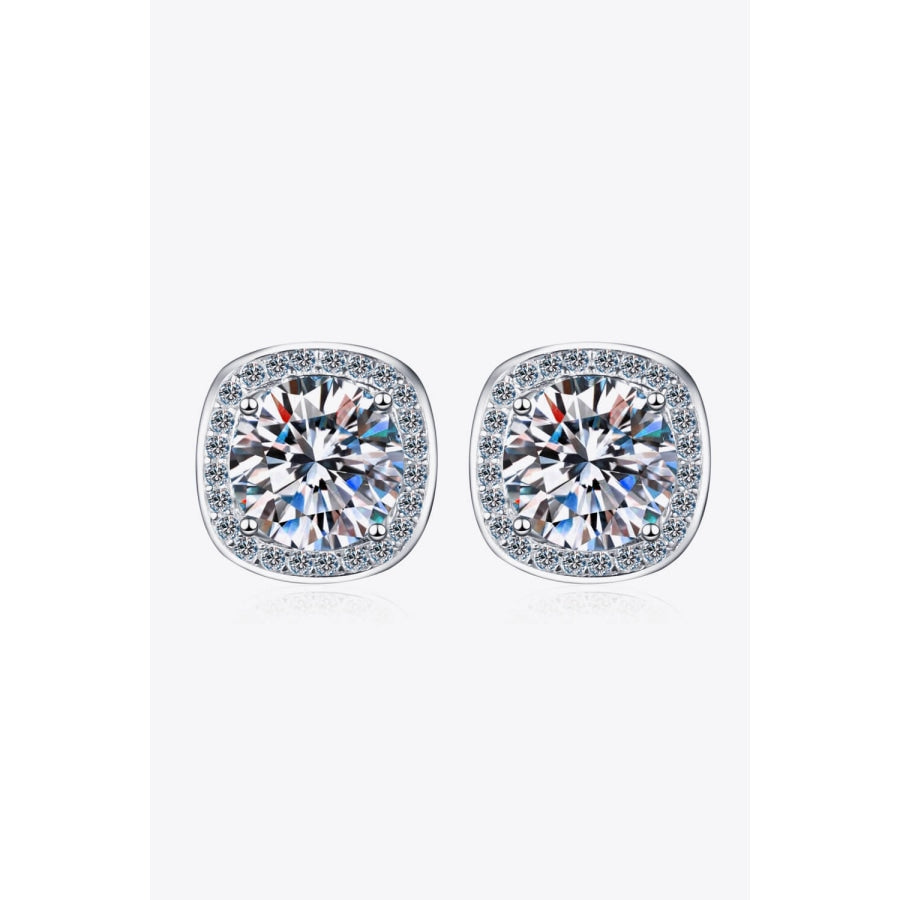Let Me Love You 1 Carat Moissanite Stud Earrings Silver / One Size