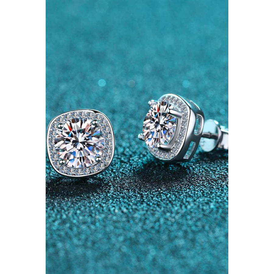 Let Me Love You 1 Carat Moissanite Stud Earrings Silver / One Size