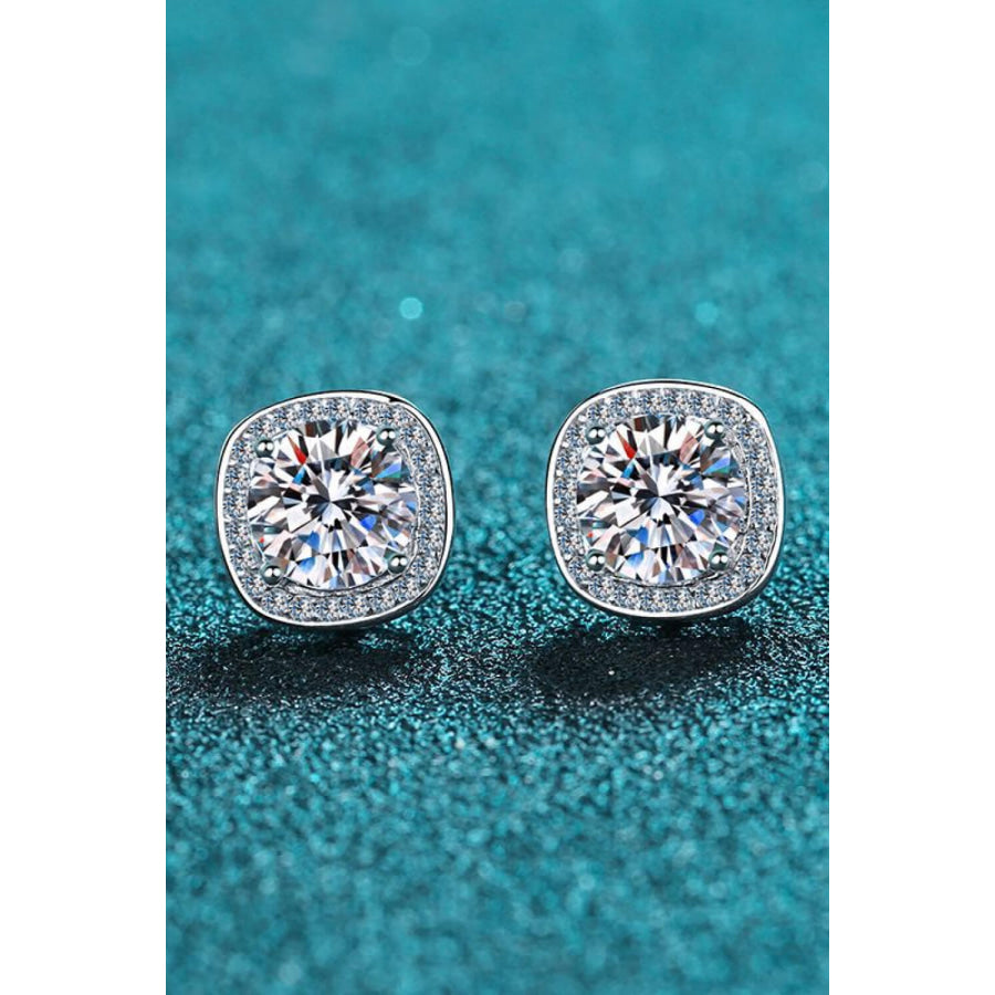 Let Me Love You 1 Carat Moissanite Stud Earrings Silver / One Size