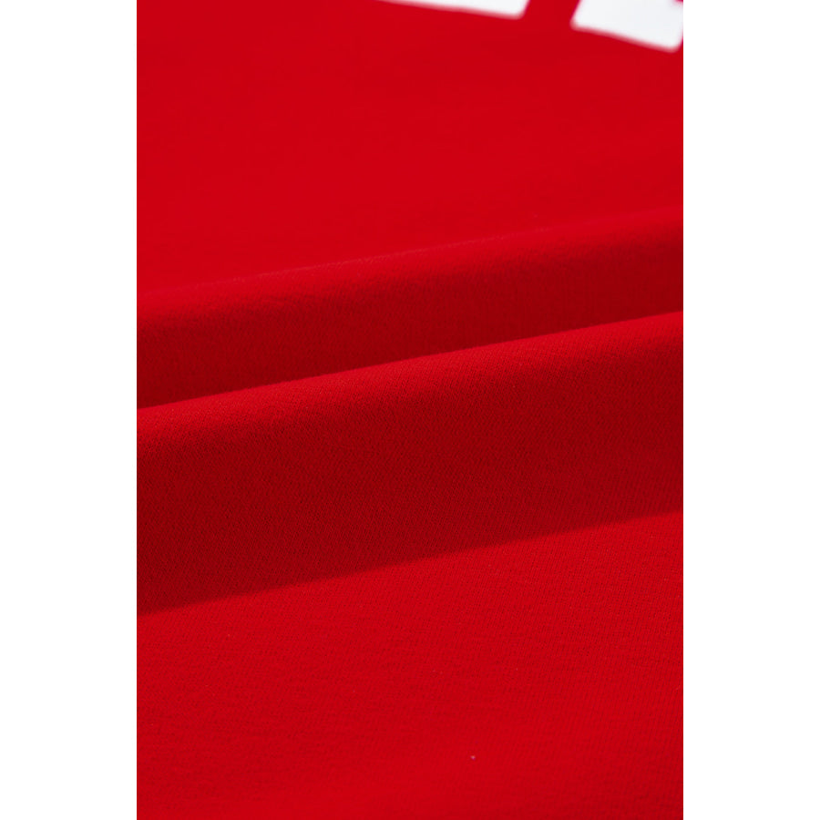 Letter Graphic Round Neck Top and Printed Shorts Lounge Set Apparel and Accessories