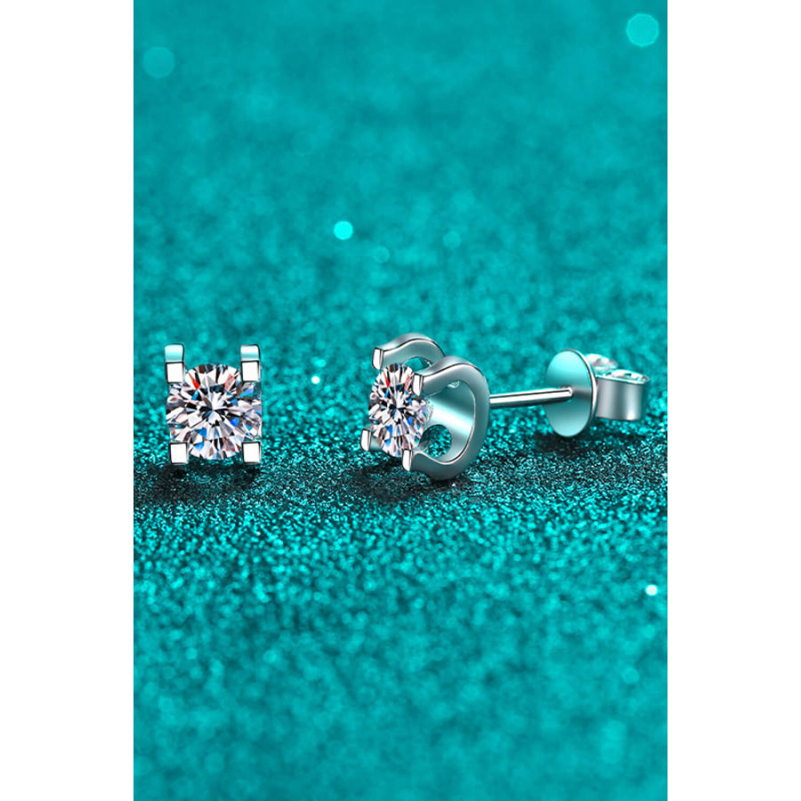 Limitless Love 1 Carat Moissanite Stud Earrings Silver / One Size
