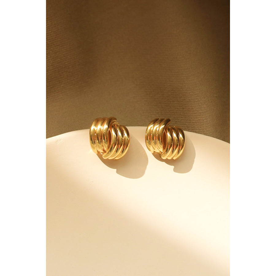 Line Design Stud Earrings Apparel and Accessories