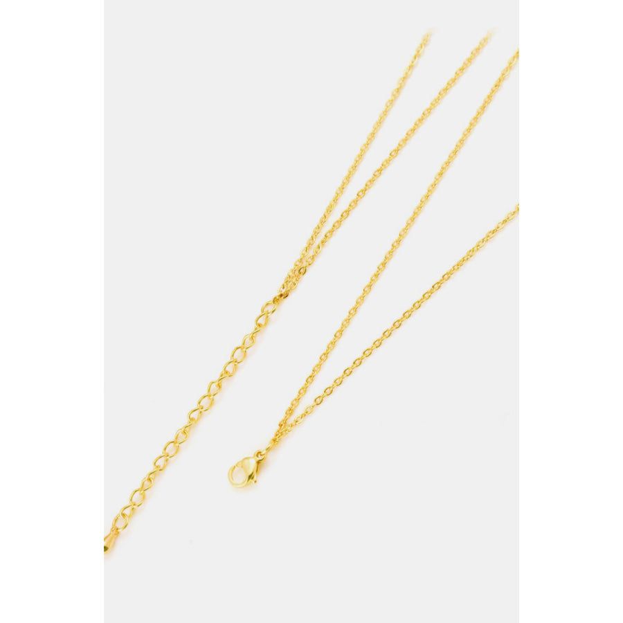 Linked Ring Pendant Chain Necklace Gold / One Size Apparel and Accessories