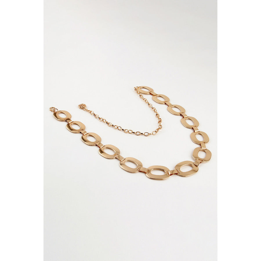 Lobster Clasp Ferroalloy Belt Gold / One Size