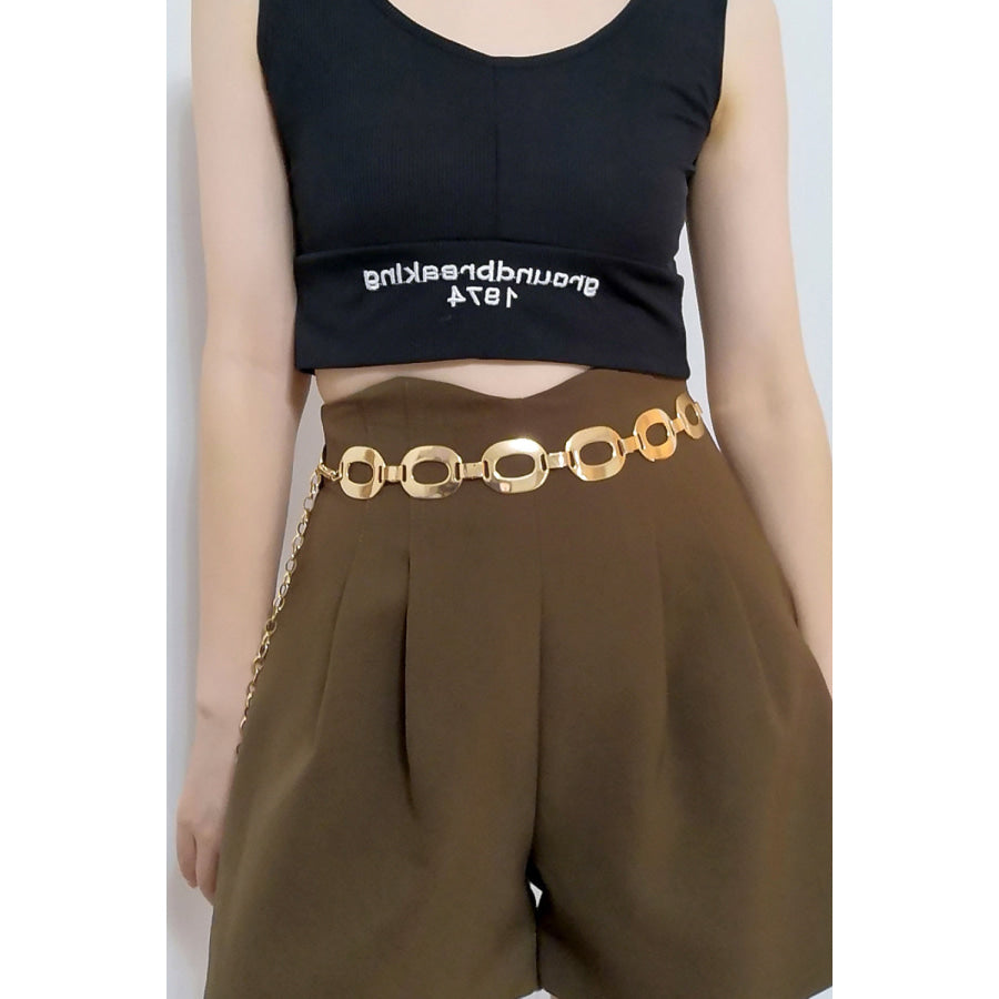 Lobster Clasp Ferroalloy Belt Gold / One Size