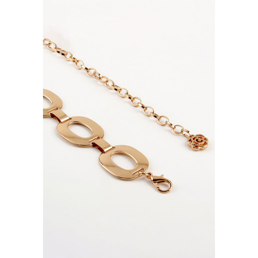 Lobster Clasp Ferroalloy Belt Gold / One Size