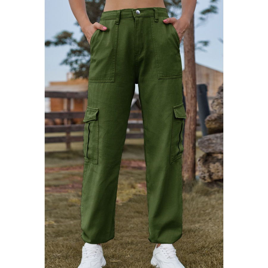 Long Jeans with Pocket Army Green / S