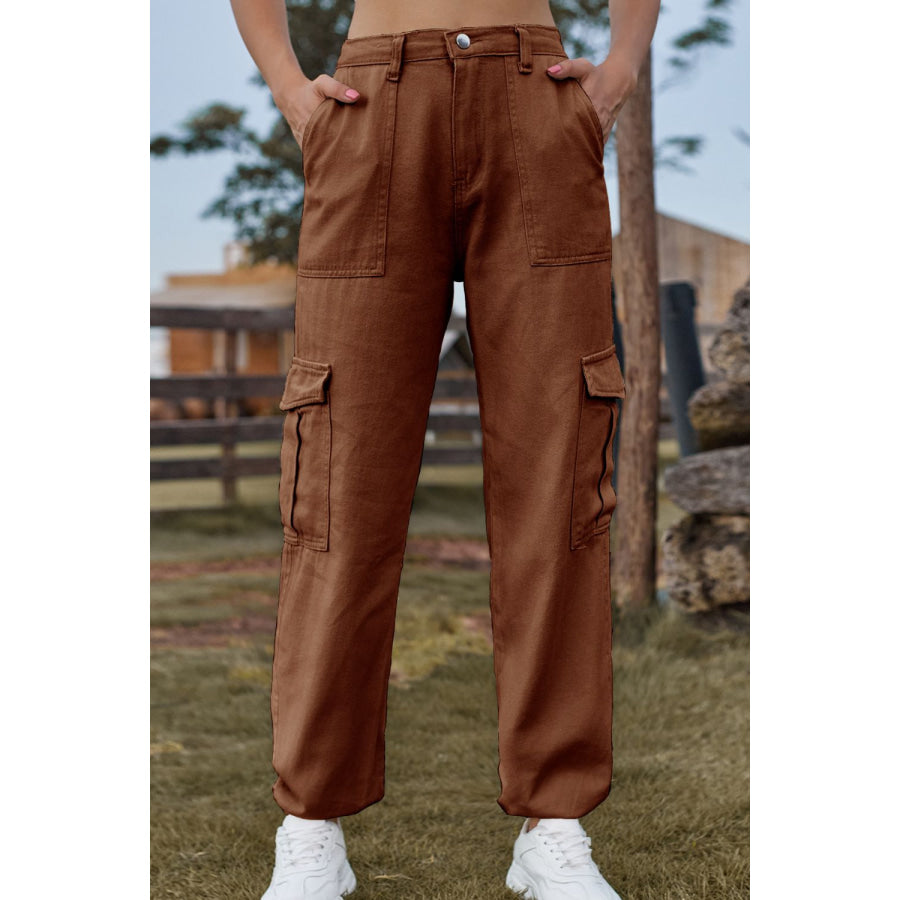 Long Jeans with Pocket Chestnut / S