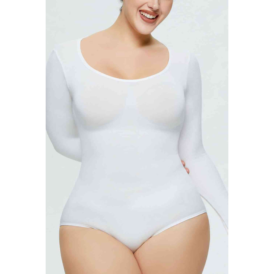 Long Sleeve Shaping Bodysuit White / S Clothing