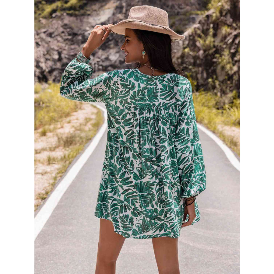 Long Sleeve V-Neck Mini Dress