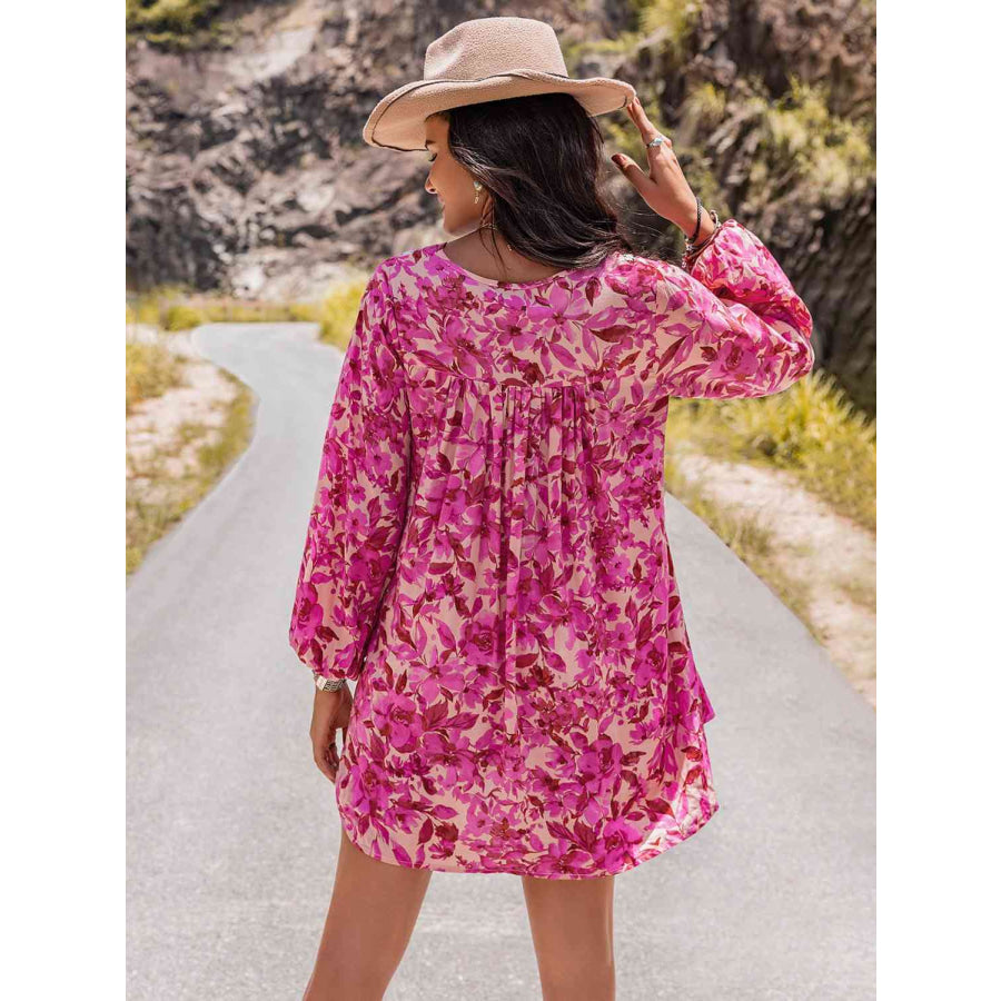 Long Sleeve V-Neck Mini Dress