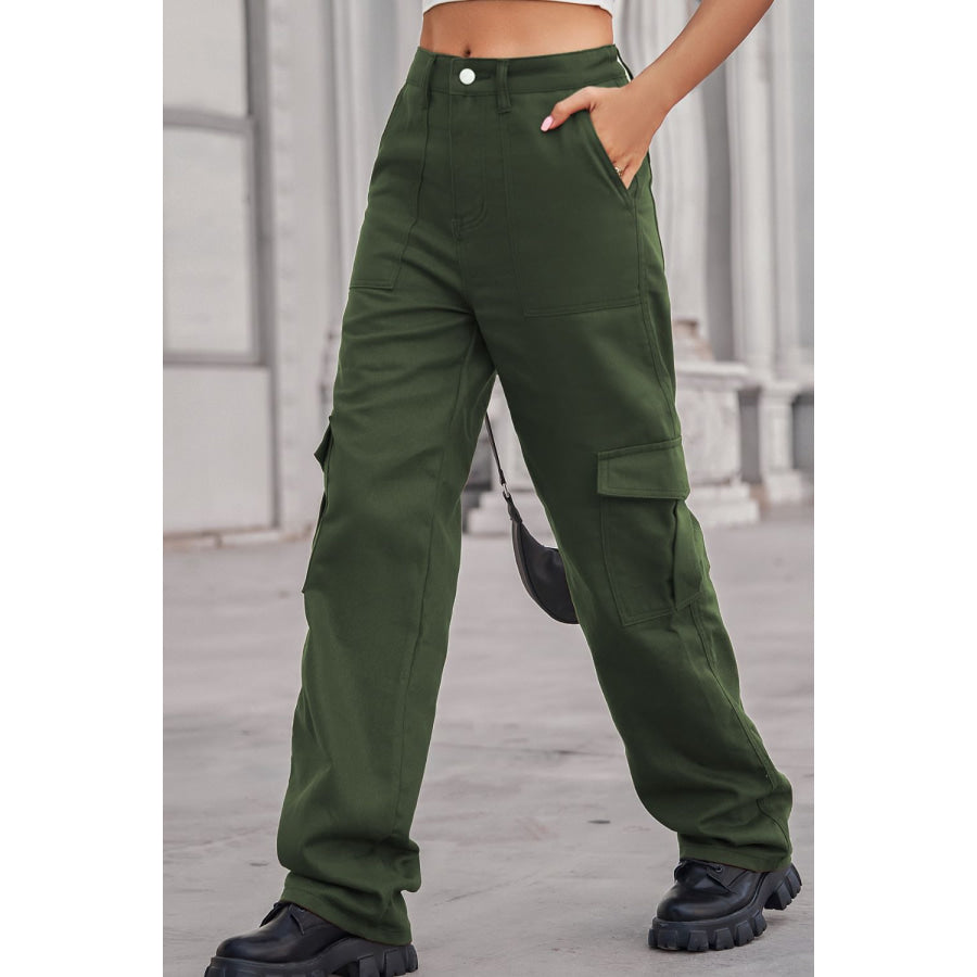 Long Straight Leg Jeans with Pockets