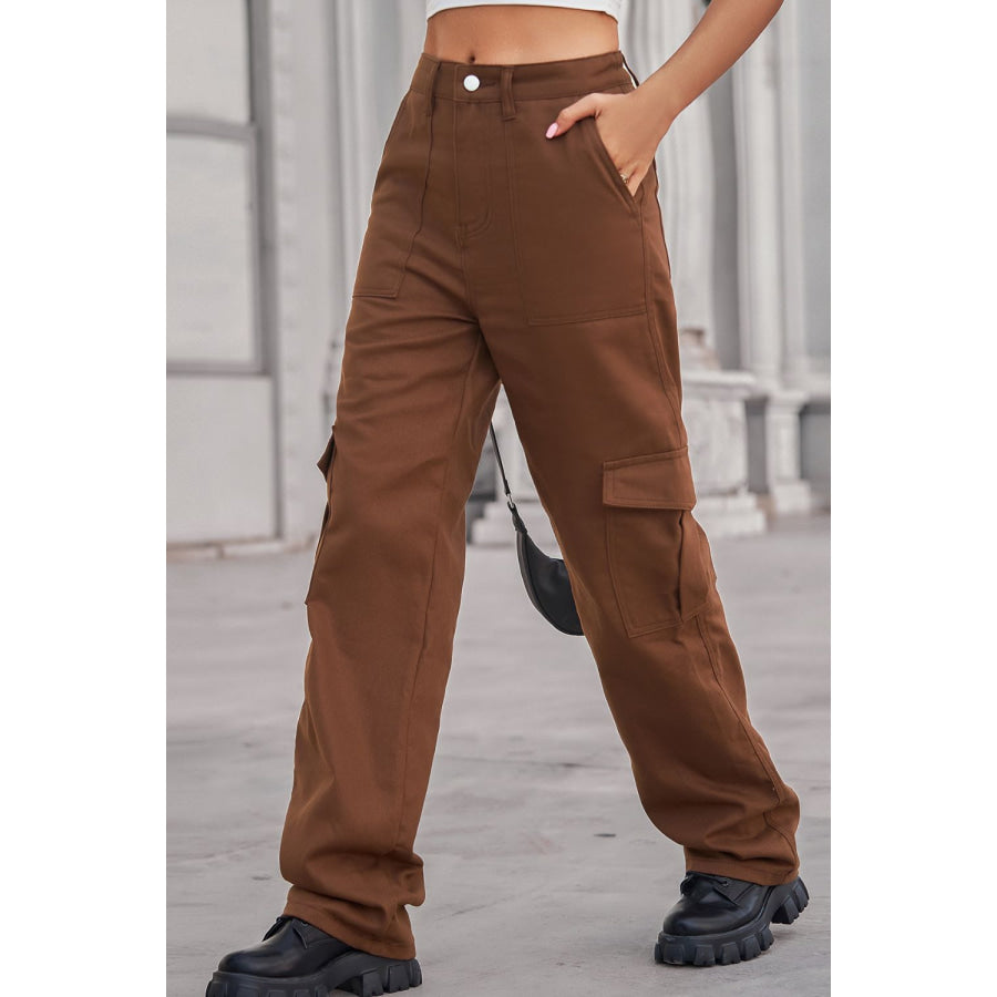 Long Straight Leg Jeans with Pockets