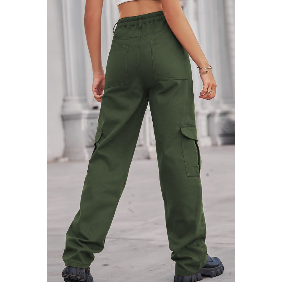 Long Straight Leg Jeans with Pockets