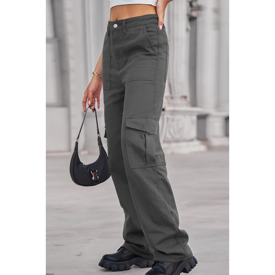 Long Straight Leg Jeans with Pockets