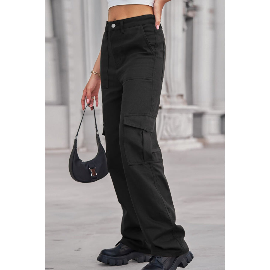 Long Straight Leg Jeans with Pockets