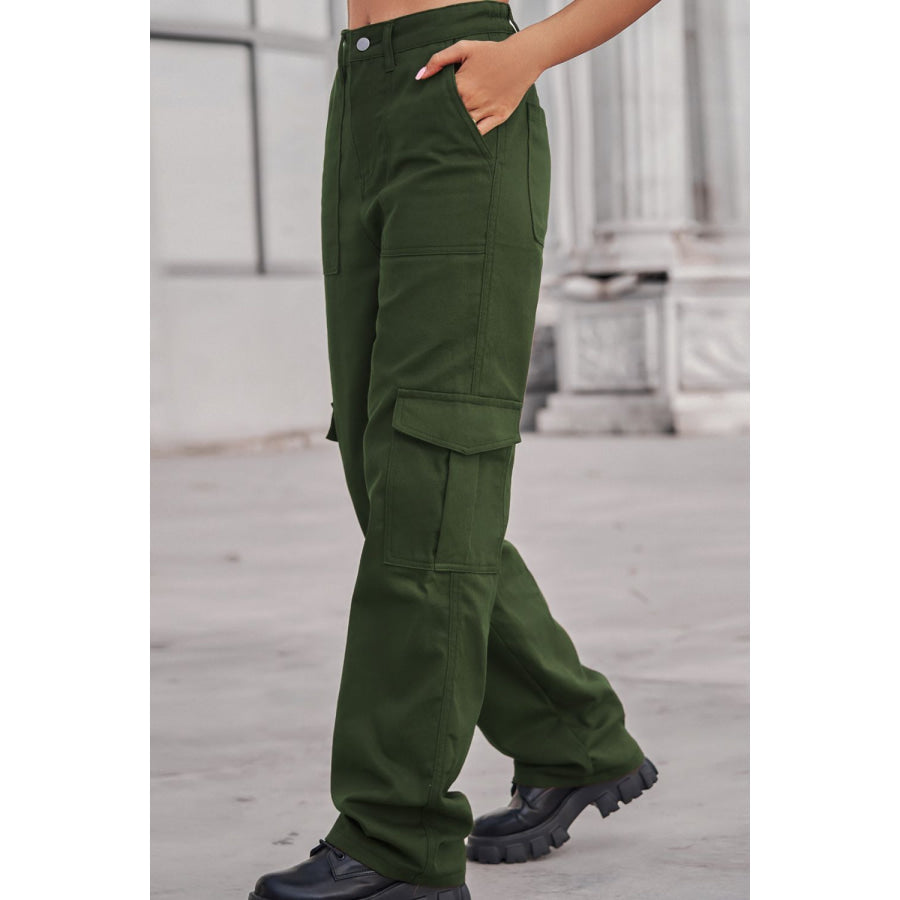 Long Straight Leg Jeans with Pockets