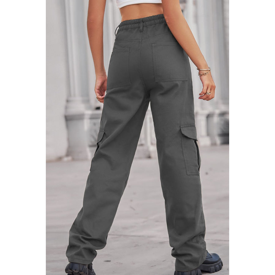 Long Straight Leg Jeans with Pockets