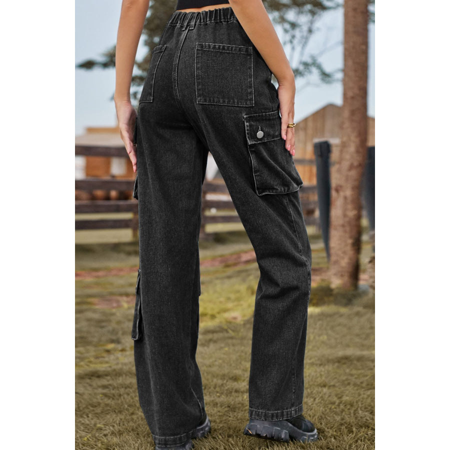 Loose Fit Long Jeans with Pockets