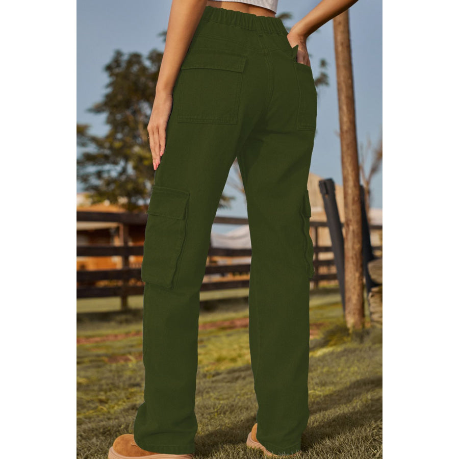 Loose Fit Long Jeans with Pockets