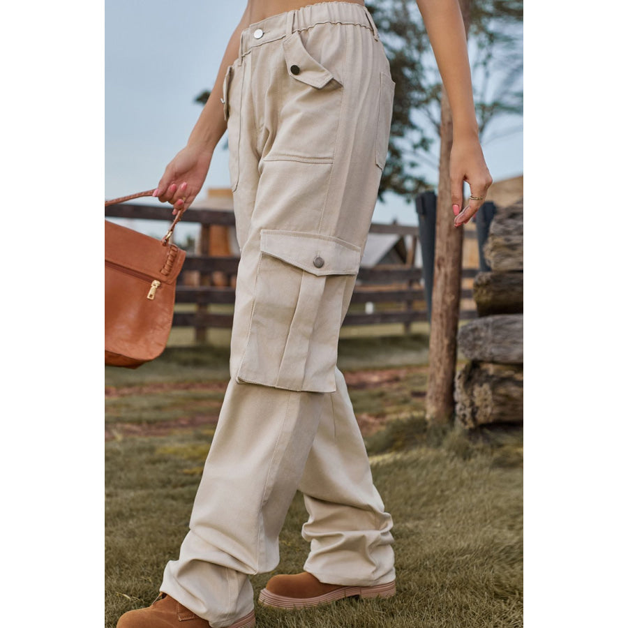 Loose Fit Long Jeans with Pockets