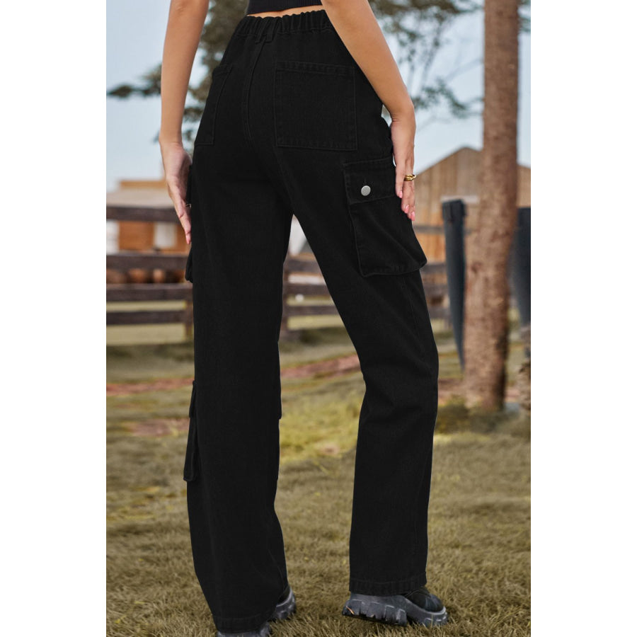 Loose Fit Long Jeans with Pockets