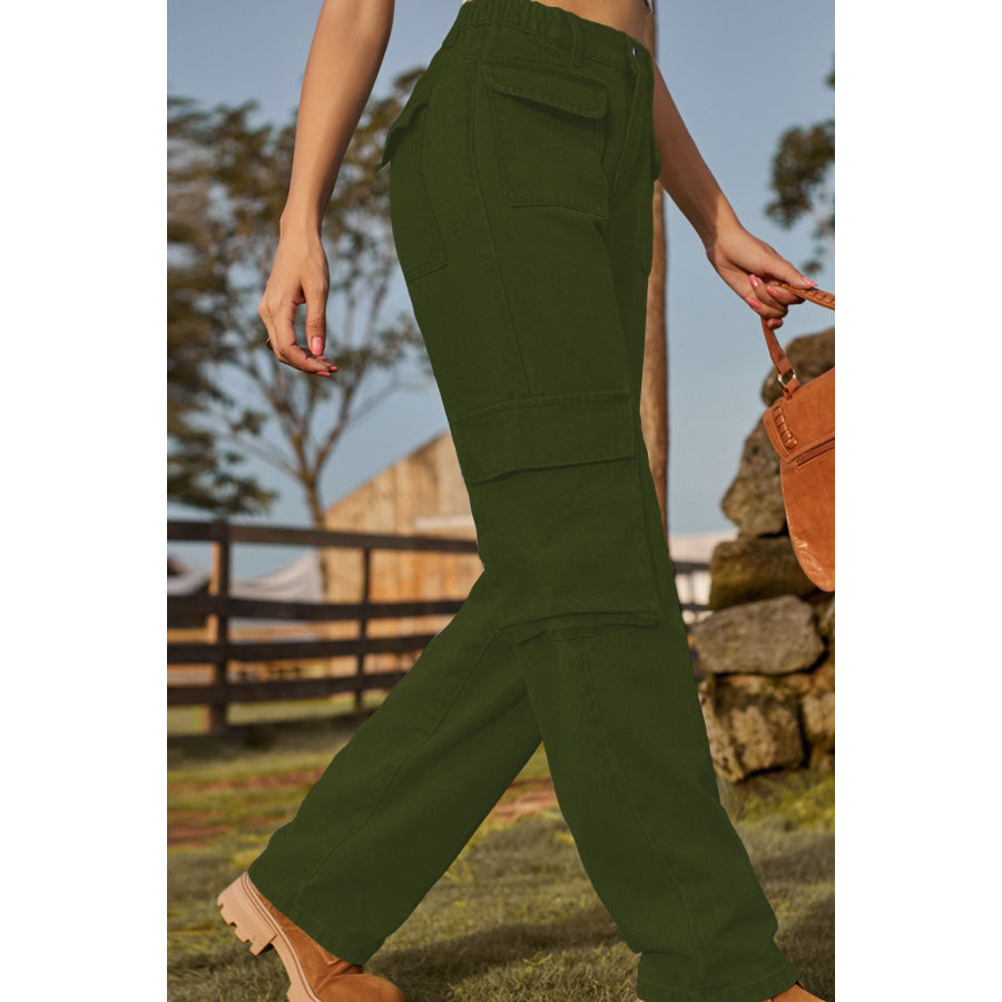 Loose Fit Long Jeans with Pockets