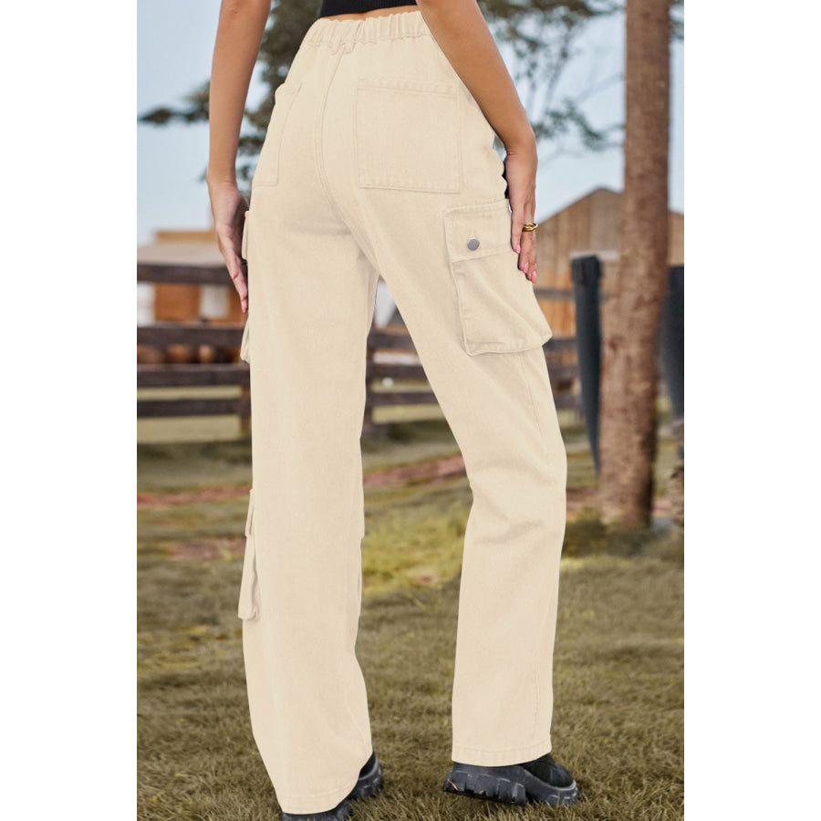 Loose Fit Long Jeans with Pockets