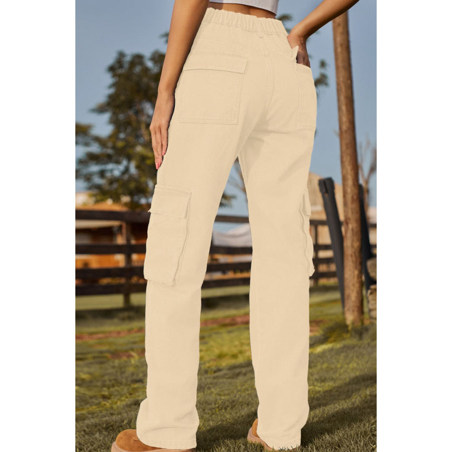 Loose Fit Long Jeans with Pockets