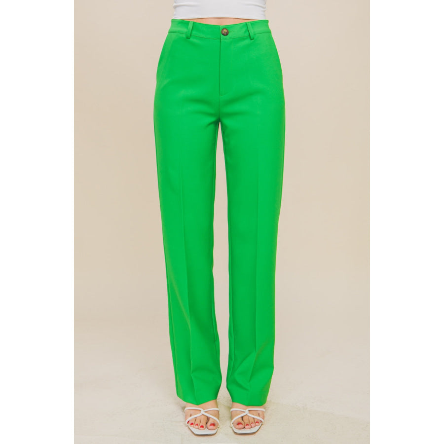 Love Tree High Waist Straight Pants APPLE / S Apparel and Accessories