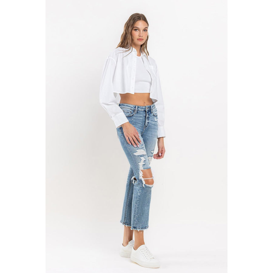 Lovervet Full Size High Rise Slim Straight Jeans Apparel and Accessories