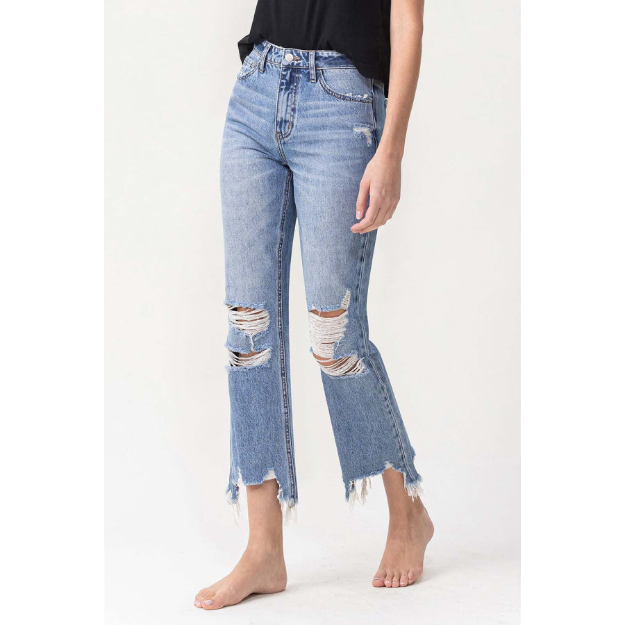 Lovervet High Rise Distressed Straight Jeans Apparel and Accessories